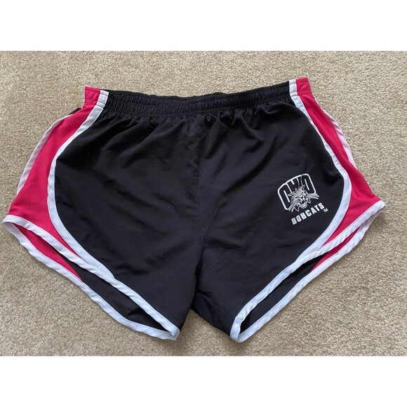 Gym Running Shorts Black Pink White Ohio University Bobcat Logo Size Large NWOT - Picture 1 of 9
